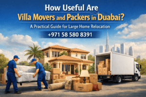 Villa movers and packers in Dubai handling large home relocation with professional packing and transport